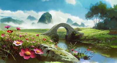 古风 二次元 壁纸 背景 唯美 插画
