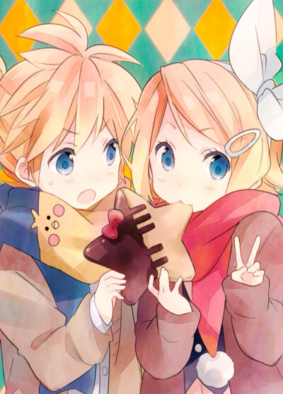 vocaloid:镜音双子 p站 画师:のん