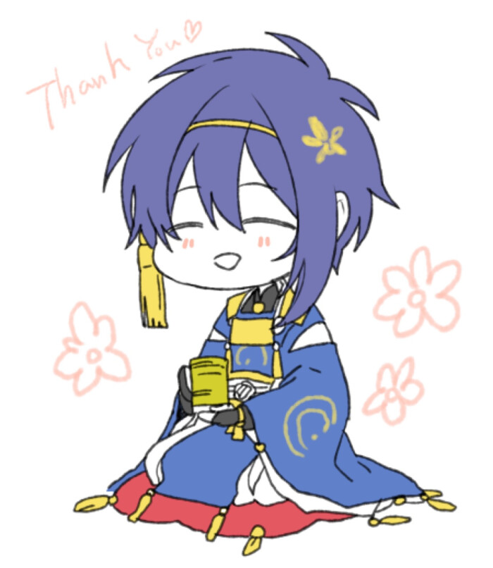 插画 动漫 二次元 cg p站 pixiv 刀剑乱舞 三日月宗近 q版
