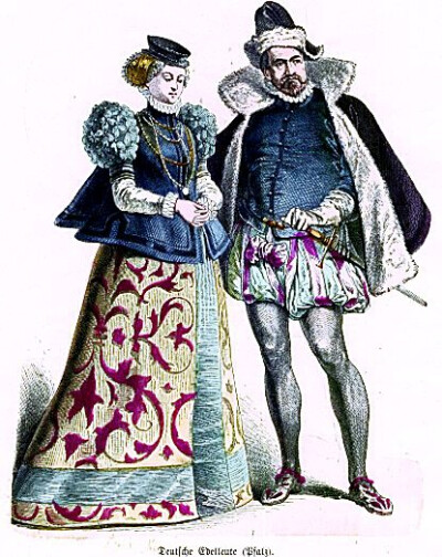 十六世纪晚期的欧洲服饰德国显贵(帕拉丁选帝侯和夫人)
