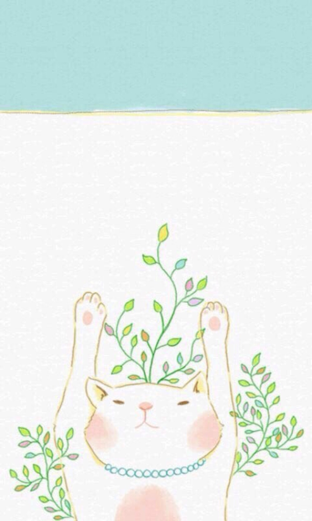 日韩手绘卡通猫咪创意壁纸