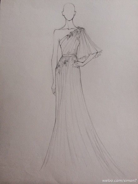 『那些大师们的手绘婚纱礼服服装设计图』@怪兽m