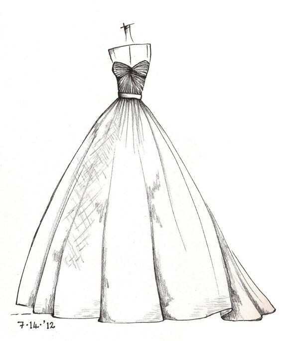 『那些大师们的手绘婚纱礼服服装设计图』@怪兽m
