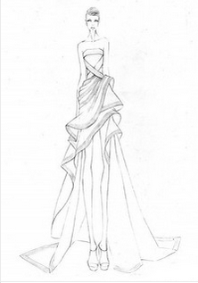 『那些大师们的手绘婚纱礼服服装设计图』