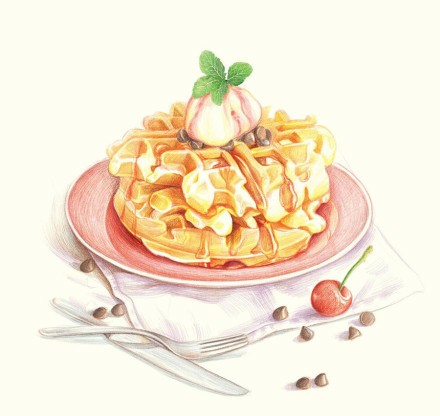 美食 甜品 彩铅