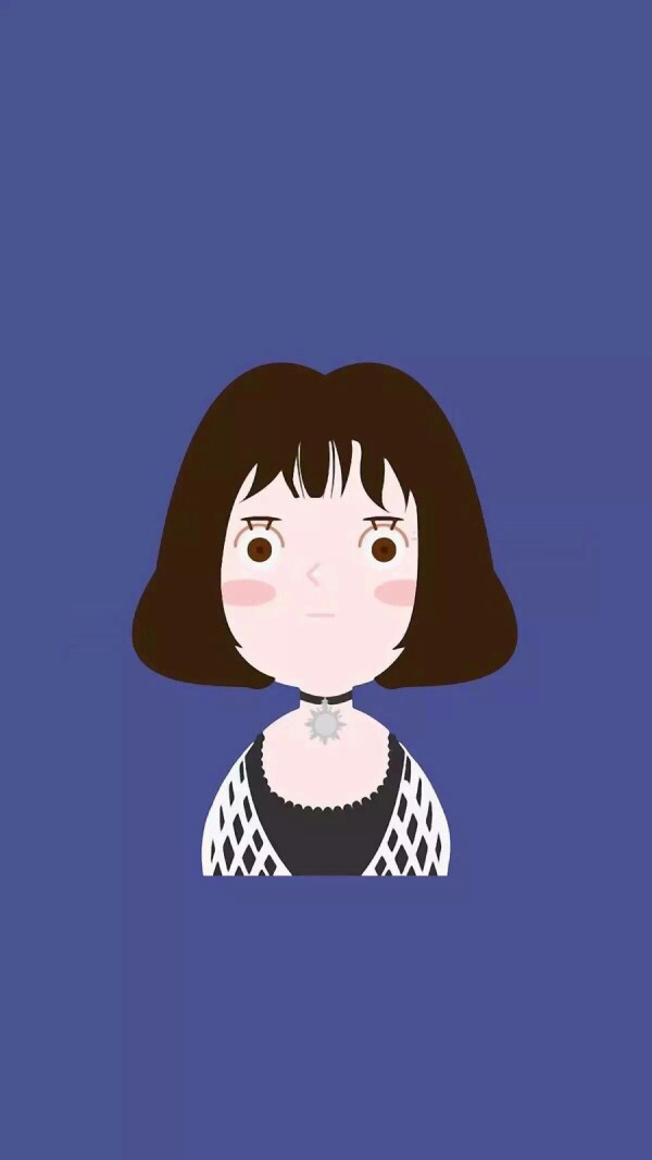 短发 女孩 软萌 纯色背景 壁纸_差差君一