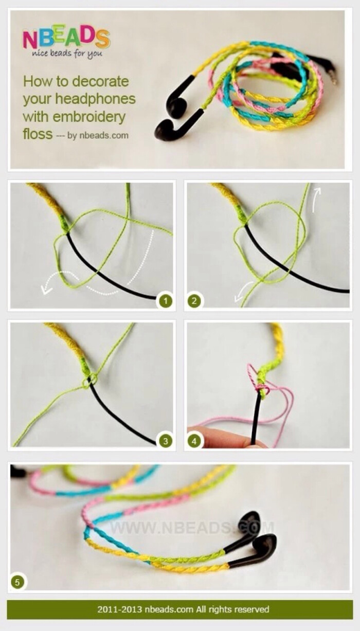 编绳教程 耳机线数据线装饰编绳教程