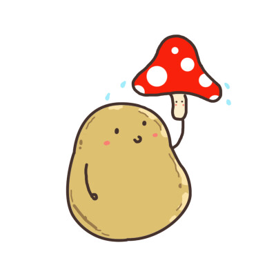 【小土豆头像】——治愈土豆君,我有我的蘑菇伞mushroom umbrella