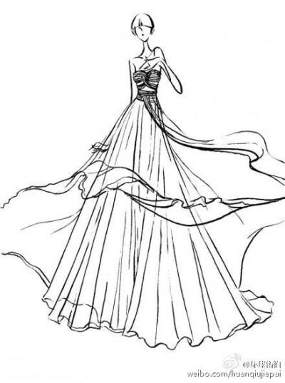 婚纱设计图简笔画_古装婚纱简笔画设计图(2)