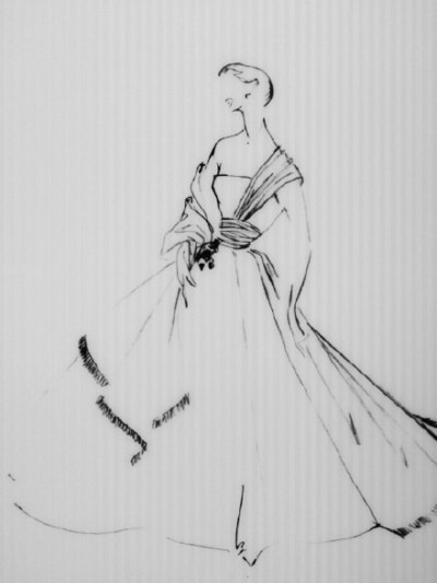 【笔尖时尚—黑白线条】dior 服饰的硬笔手绘稿 手绘插画 服装设计稿