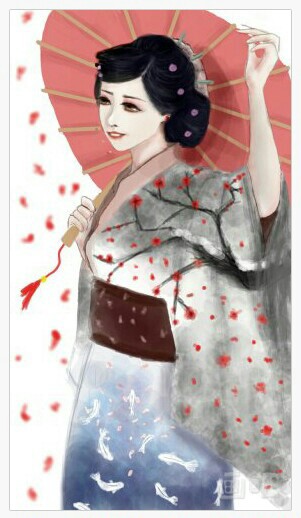 古风 红伞 花雨 梅花 作者:布丁丁 图源来自画吧 下载画吧app可看过程