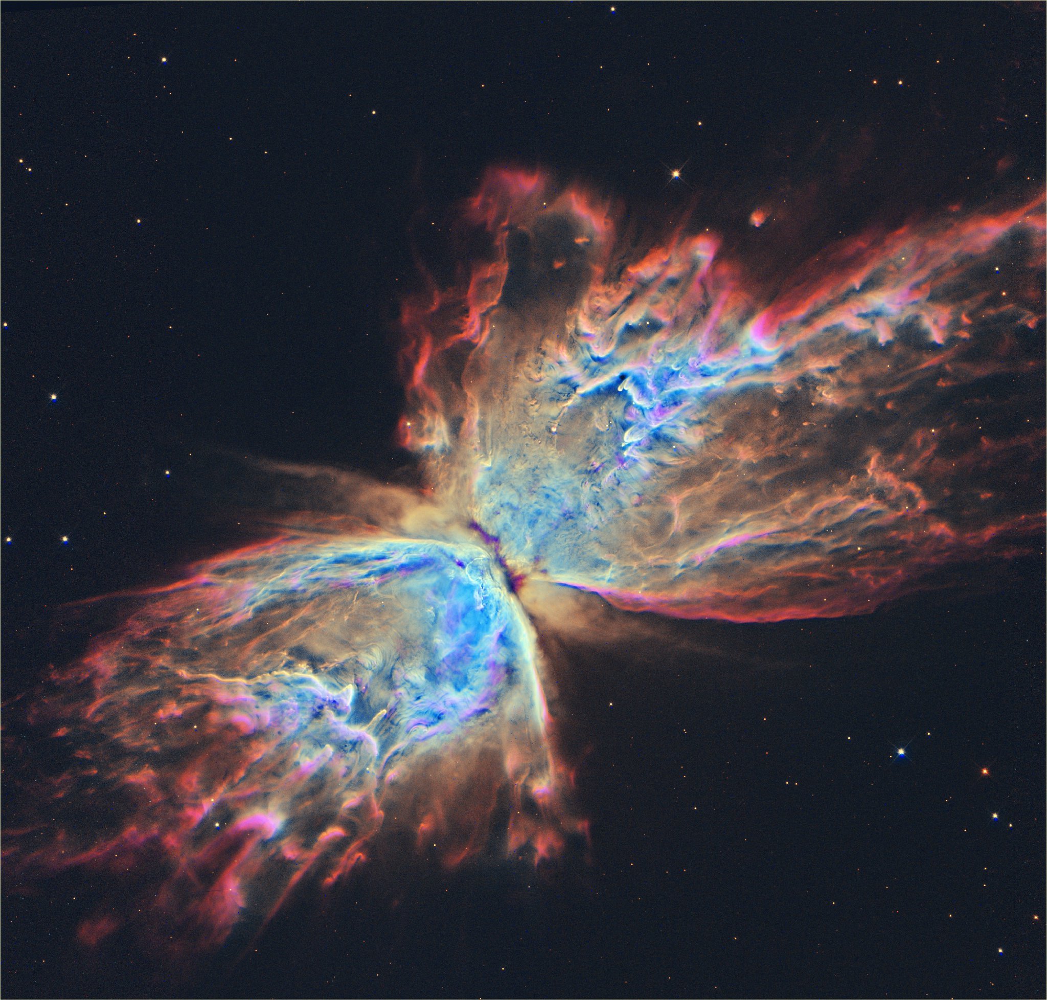 蝴蝶星云NGC 6302，翼展超过3光年，表面温… - 堆糖，美图壁纸兴趣社区