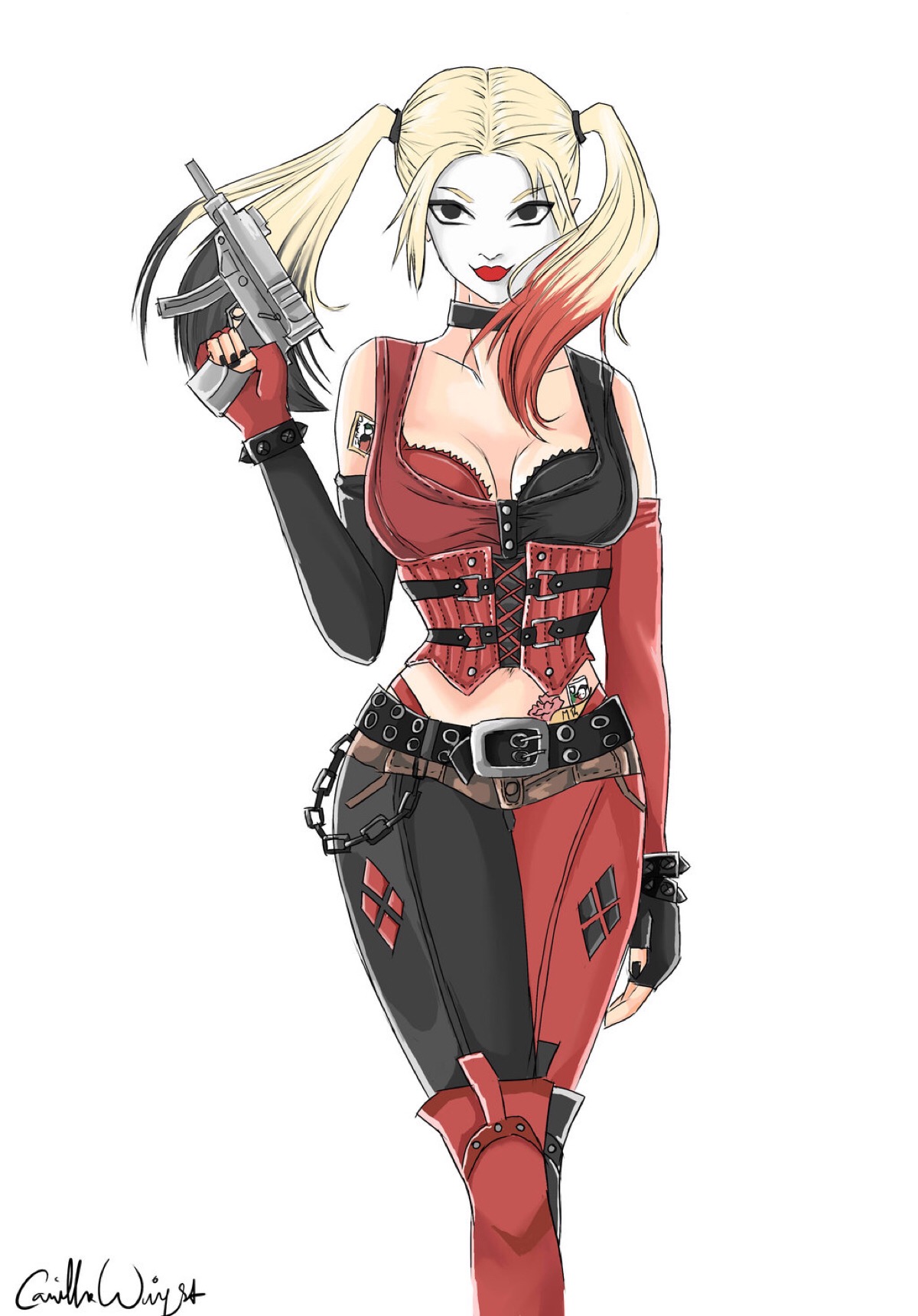 「dc漫画」反派人物 harley quinn 小丑女