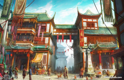 古风~中国风~插画~手绘~美男~妖孽~美女~古风场景~古风成双成对~古风