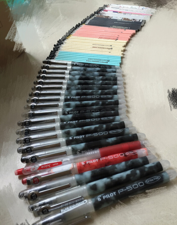 #好笔易书写#百乐P-500,晨光AGR640N0,我的