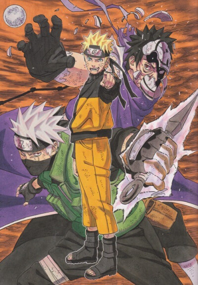 naruto -ナルト- 《火影忍者》 原画 #岸本齐史# 漩涡鸣人 宇智波带土