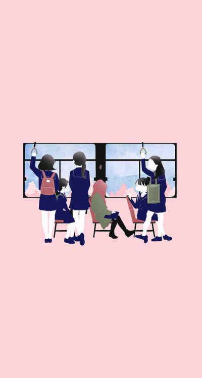 插画壁纸 #动漫 #键盘壁纸 #iphone 6 5s #平铺壁纸 #粉色少女#欧美