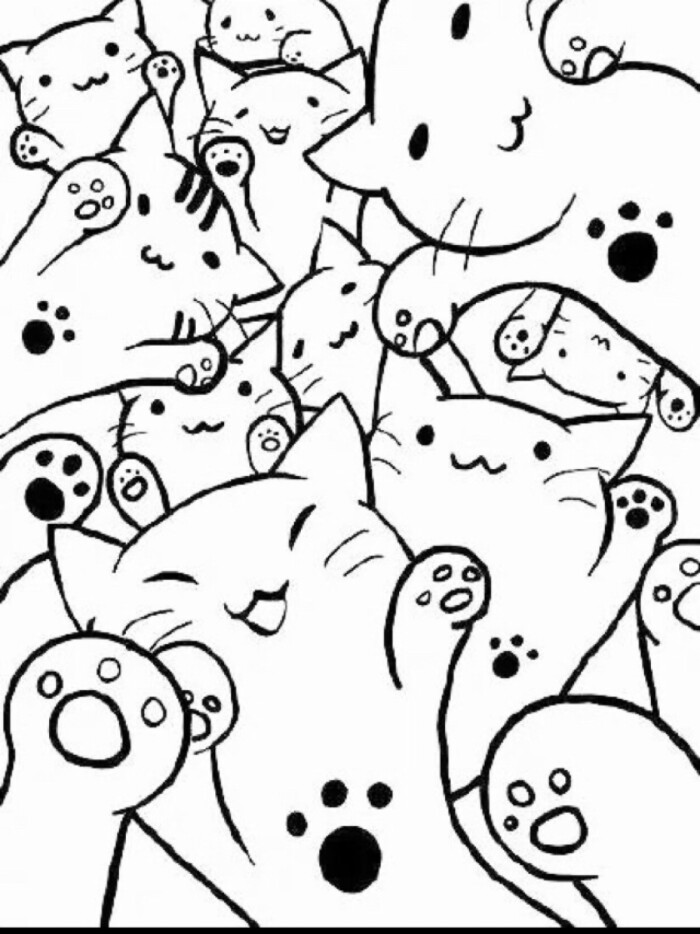 橡皮章线稿 喵星人 萌猫
