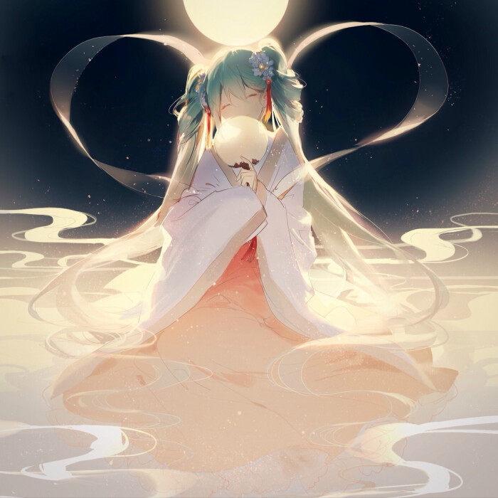 vocaloid:初音未来 中秋明月miku p站画师:rella (侵删)