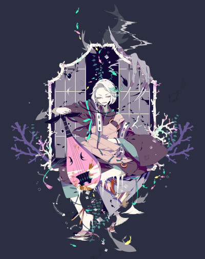 插画 动漫 人物 哥特风 华丽 诡异 作者:keeggy pixiv常驻画师
