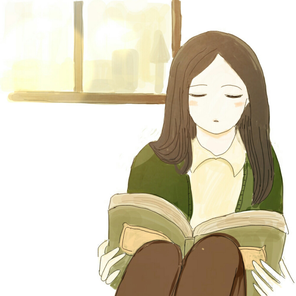 女孩#世界上最美好的事情,在阳光下看着一本自己喜欢的书