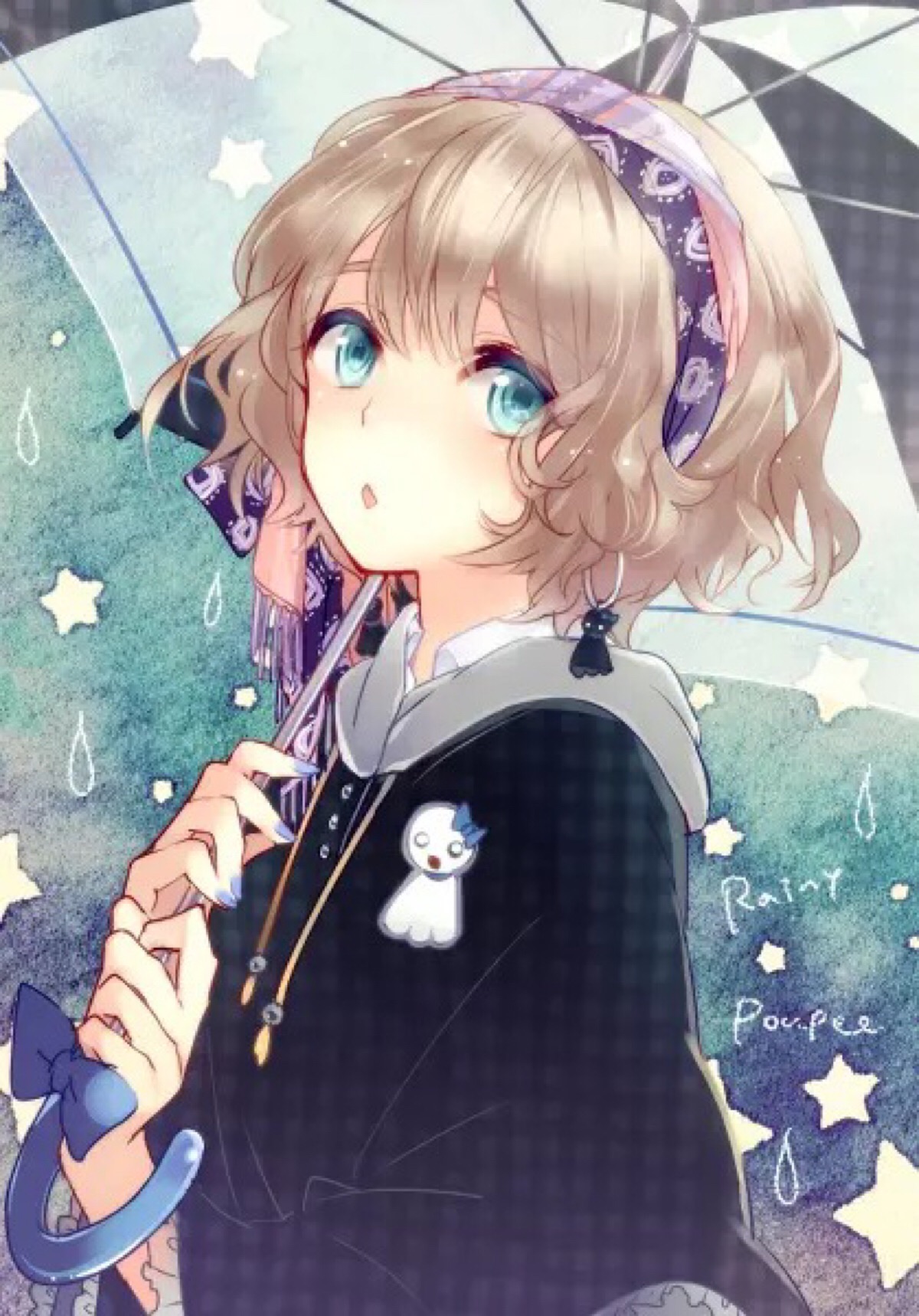 动漫 美少女 可爱 呆萌 羊羔毛 自来卷 短发 萌妹子