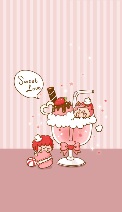 小哈原创壁纸 #手机 #手机壁纸 #小哈 #粉色 #甜品 #甜品杯 #可爱