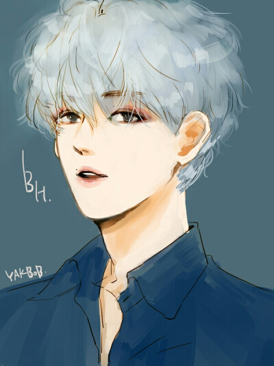 exo边伯贤baekhyun手绘插画by.yakbob