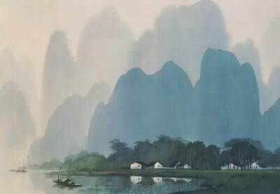 朦胧水乡,氤氲江南 水墨画 风景 插画 意境 唯美 古风