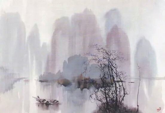 朦胧水乡,氤氲江南 水墨画 风景 插画 意境 唯美 古风