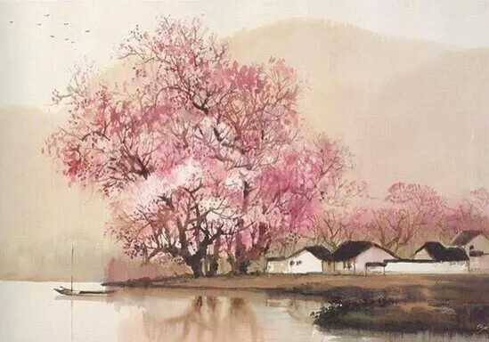 朦胧水乡,氤氲江南 水墨画 风景 插画 意境 唯美 古风