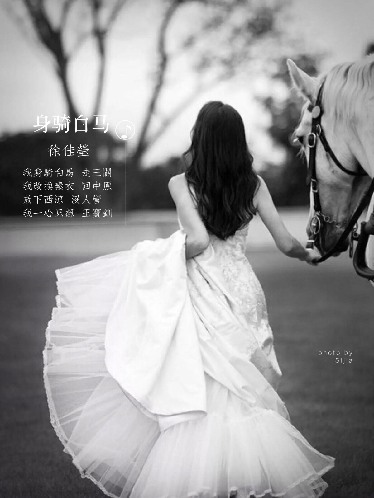 骑白马的清纯美女个人写真艺术照图片_蛙客网viwik.com
