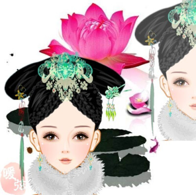 中国风-清朝宫廷女子发型头饰