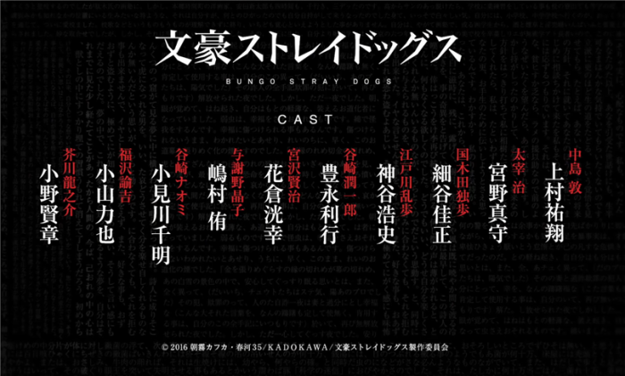 文豪野犬 原版名称 文豪ストレイドッグス 其他名称 bungo stray dogs