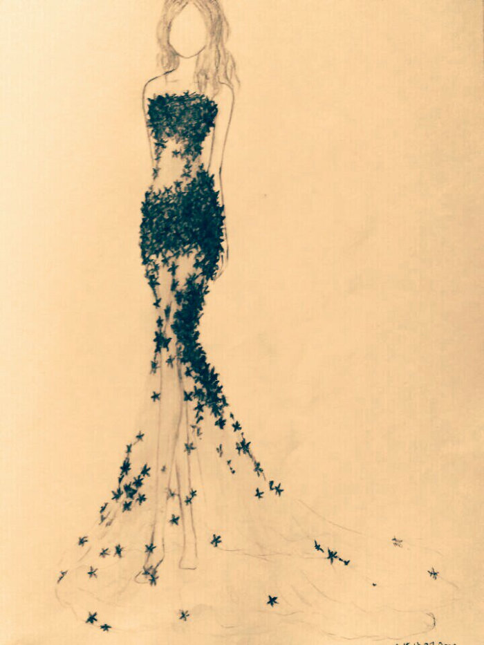 手绘 草图 素描 婚纱 礼服 优雅 唯美 艺术 草稿 铅笔画 设计