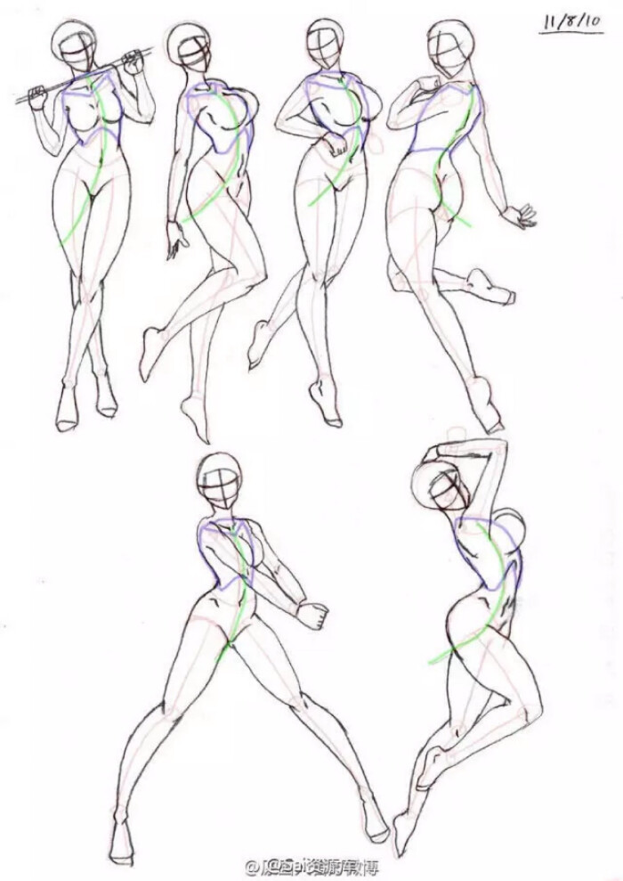 绘画教程 二次元 动漫 人物 参考练习 人物结构图