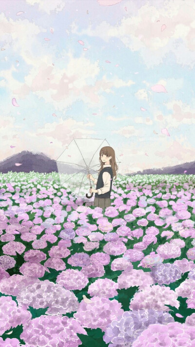 薰衣草花田,温柔的女生
