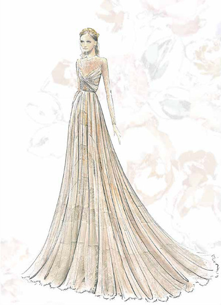 服装 设计 手绘 礼服 素描 手稿 铅笔画 设计图 婚纱 唯美 草稿 草图