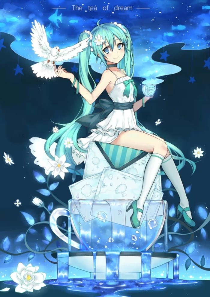 初音未来 意境 深海少女 公主殿下 v家族 葱 双马尾 傲娇 萝莉 萌萌哒