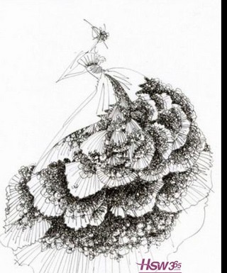 手绘 草图 素描 婚纱 礼服 优雅 唯美 艺术 草稿 素描 铅笔画 设计