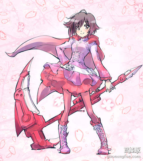 rwby 动漫 插画 少女 二次元 人物 ruby rose 绘师:いえすぱ 樱花风格