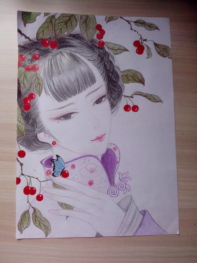 彩铅古风插画临摹