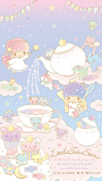 sanrio little twin stars 小双星官网十二月3号这期的壁纸很可爱喔