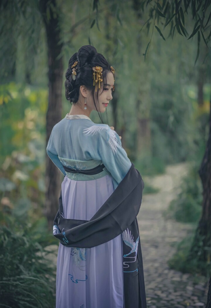 汉服#披罗衣之璀璨兮,珥瑶碧之华琚.