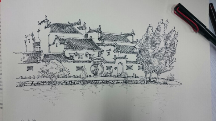 建筑手绘,铅笔画 炭笔画,钢笔画,建筑风景