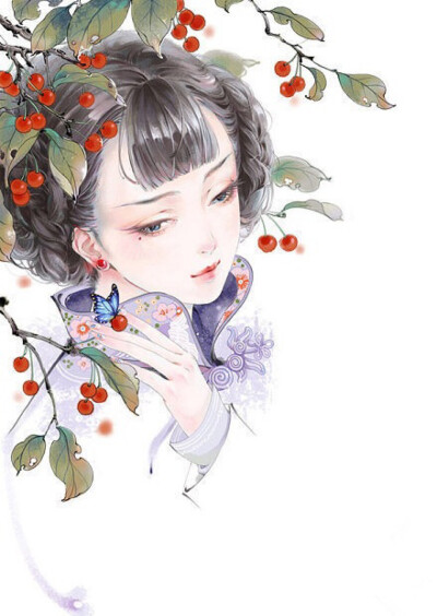 古风手绘喝茶