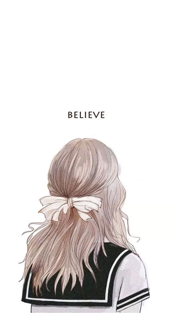 believe 姐妹头 头像 背影 蝴蝶结 相信