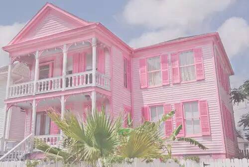 粉色 房子 背景图 封面