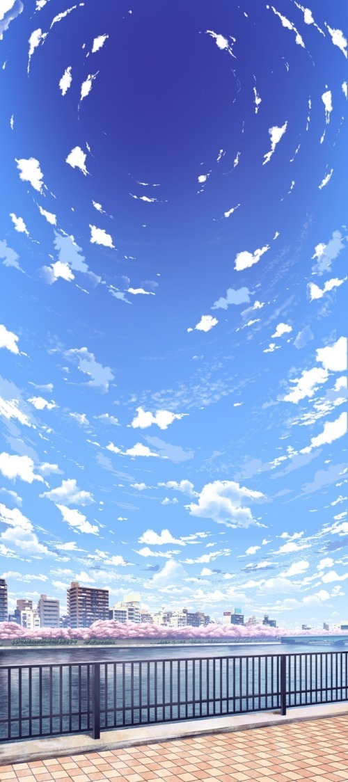 蓝雪』蓝天白云 意境 插画 场景 晴空 二次元 白云是蓝天的灵魂