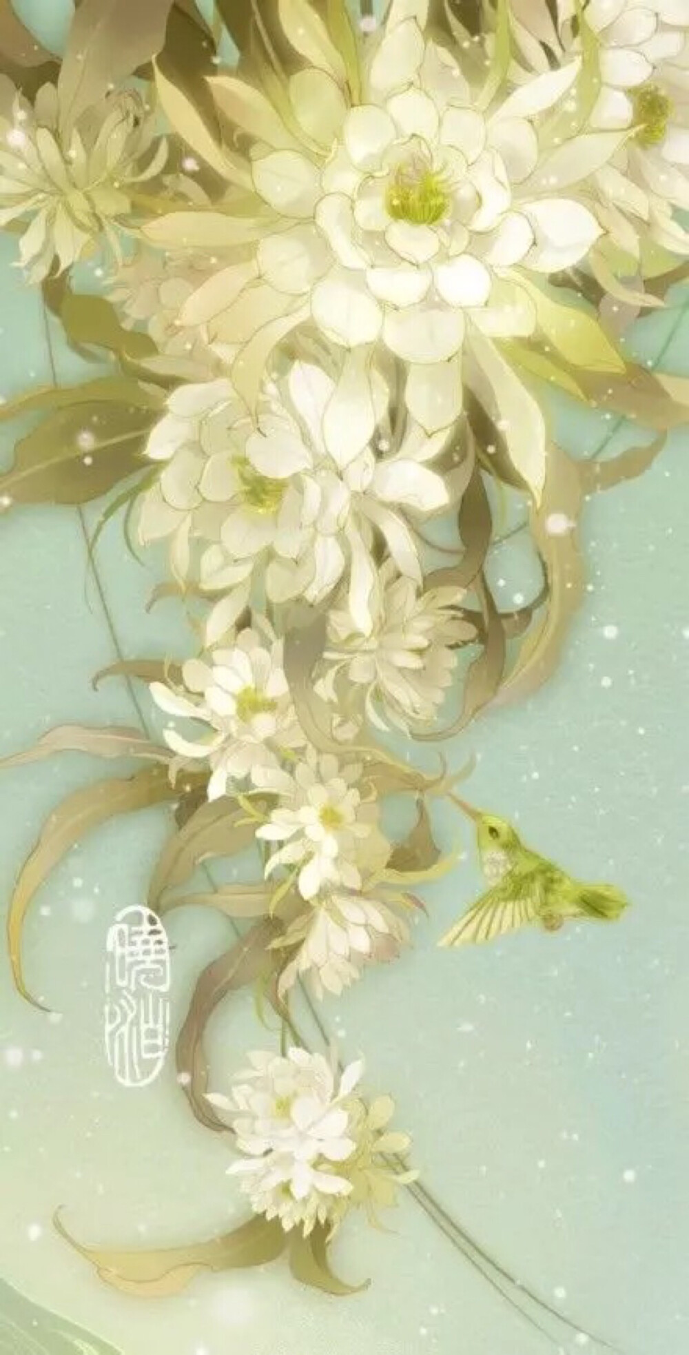 哑舍 昙花 书签 中国风 古风插画 - 堆糖,美图壁纸